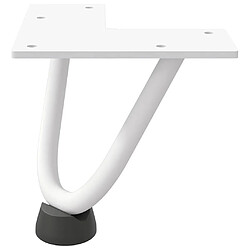 Acheter vidaXL Pieds de table en forme d'épingle à cheveux 4 pcs blanc 10 cm