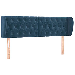 vidaXL Tête de lit avec oreilles Bleu foncé 163x23x78/88 cm Velours