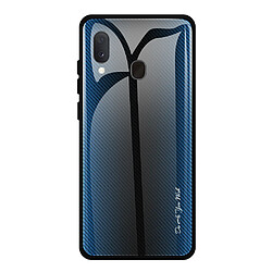 Wewoo Coque Pour Galaxy A20 / A30 étui de protection en verre dégradé de texture bleu