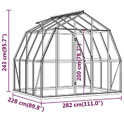 vidaXL Serre avec cadre de base anthracite 6,43 m² Aluminium pas cher