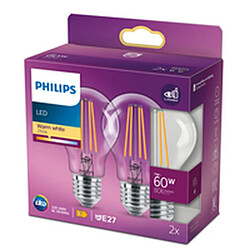 Avis Lampe LED Philips Classic 60 W Blanc E E27 (2700 K) (2 Unités)