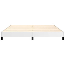 Maison Chic Lit adulte - Lit simple Cadre de lit,Structure du lit Contemporain Blanc 180x200 cm Similicuir -MN61611 pas cher