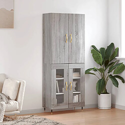 vidaXL Buffet haut Sonoma gris 69,5x34x180 cm Bois d'ingénierie