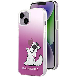 Karl Lagerfeld Coque pour iPhone 14 Plus Bords Rehaussés Rose