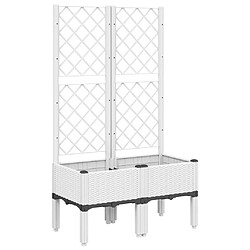 Maison Chic Jardinière,Bac à fleurs avec treillis - pot de fleur blanc 80x40x142 cm PP -GKD75879