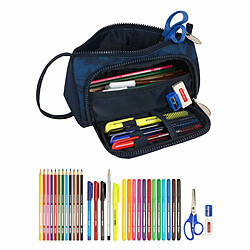 Avis Trousse Scolaire avec Accessoires Batman Legendary Blue marine 20 x 11 x 8.5 cm (32 Pièces)