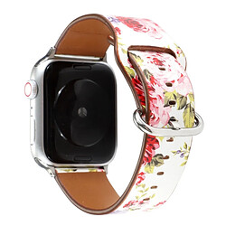 Wewoo Pour Apple Watch Series 5 et 4 40 mm / 3 et 2 et 1 bracelet de montre à floral de 38 mm blanc rose