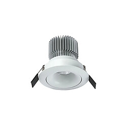 Acheter Inspired Downlight Encastré Pivotant 8cm Rond 7W COB LED 4000K, 580lm, Blanc Mat, Driver Inclus, 3 ans de Garantie