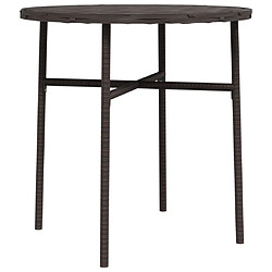 vidaXL Table à thé Marron 45 cm Résine tressée