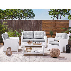 Beliani Set de jardin MARINO Polyrotin Blanc