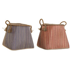 Panier DKD Home Decor Fibre (40 x 40 x 45 cm) (2 Unités)