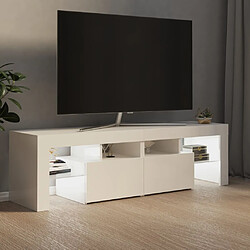 Avis vidaXL Meuble TV avec lumières LED Blanc brillant 140x36,5x40 cm