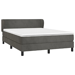 Avis Maison Chic Lit Adulte - Lit simple Lit à sommier tapissier et matelas moelleux - Meuble de Chambre - Gris foncé 140x200cm Velours -MN94367