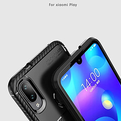 Wewoo Coque TPU antichoc Texture fibre de carbone pour Xiaomi Play (Bleu) pas cher