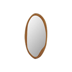 Vente-Unique Miroir ovale en bois d'hévéa - L. 50 x H. 100 cm - Naturel - FUJIAN