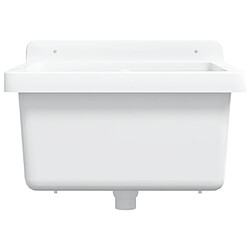 Avis vidaXL Lavabo pour montage murale blanc 40x40x24 cm résine