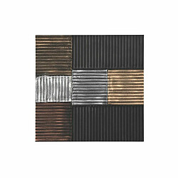 Décoration murale DKD Home Decor Noir Doré Glamour Moderne Bois MDF (91 x 3 x 91 cm)