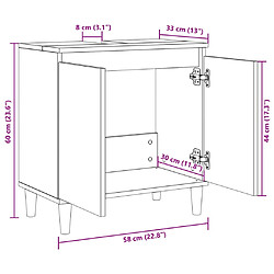 vidaXL Meuble d'évier chêne sonoma 58x33x60 cm bois d'ingénierie pas cher