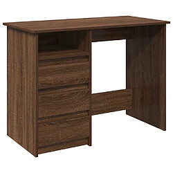 vidaXL Bureau chêne marron 102x50x75 cm bois d'ingénierie