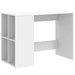 Helloshop26 Bureau table poste de travail meuble d'ordinateur informatique étude 102 x 50 x 75 cm bois d'ingénierie blanc 02_0023503