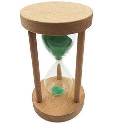 Sablier en bois rond cadre sablier pour enfants cadeau Home Decor vert 12min