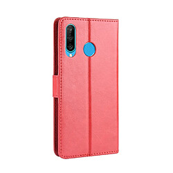 Avis Wewoo Housse Coque Étui en cuir à rabat horizontal rétro Crazy Horse Texture pour Huawei Enjoy 9s P Smart + 2019avec support et fentes cartes et cadre photo rouge