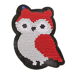 Acheter paillettes réversibles dessin animé hibou patch badge de fer sur l'artisanat de bricolage applique