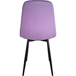 Decoshop26 Lot de 4 chaises de salle à manger design simple avec pieds en métal noir et assise en tissu violet 10_0001831 pas cher