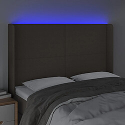 Avis vidaXL Tête de lit à LED Taupe 147x16x118/128 cm Tissu