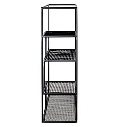 Pegane Etagère murale 4 niveaux en métal laqué noir - Longueur 50 x Hauteur 60 x Profondeur 18 cm