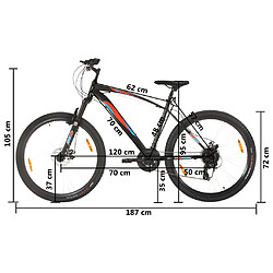 vidaXL Vélo de montagne 21 vitesses Roues 29 pouces Cadre 48 cm Noir pas cher