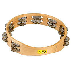 Latin Percussion CP390 10 Wood Tambourine Headless Double Row Jingles