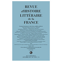 Revue d'histoire littéraire de la France, n° 3 (2020). Formations d'écrivains au XIXe siècle : écoles, sociabilités, autodidaxies - Occasion