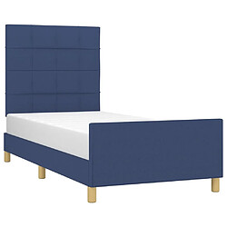 Avis Maison Chic Lit adulte - Cadre Structure de lit avec tête de lit Contemporain Bleu 90x200 cm Tissu -MN85025