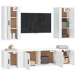 Avis Maison Chic Ensemble de meubles TV 5 pcs pour salon - Blanc brillant Bois d'ingénierie -MN82373