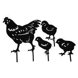 En plein air Jardin Enjeux Poulets Famille Silhouette Statue Cour Pelouse Décoration, Durable