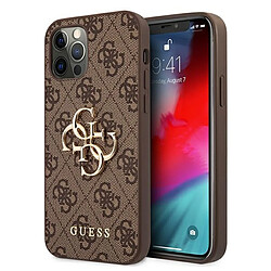 Guess Maroquinerie guess guhcp12m4gmgbr iphone 12/12 pro 6,1" brazowy/marron coque dur 4g big metal logo