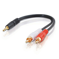 Cables To Go C2G Value Series 3.5mm Stereo Plug/RCA Plug x2 Y-Cable câble audio 0,15 m 3,5mm 2 x RCA Noir