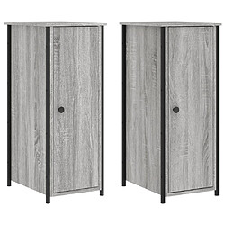 Maison Chic Lot de 2 Tables de chevet - Tables de Nuit sonoma gris 32x42x80cm bois d'ingénierie