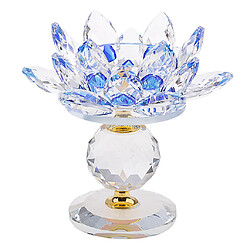 cristal lotus fleur bougeoir photophore maison feng shui décor bleu