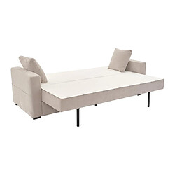 Acheter Vente-Unique Canapé 3 places convertible en tissu beige avec assise à mémoire de forme SOLDINA