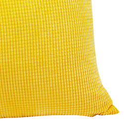 Acheter Taie D'oreiller à Jet Doux Housse De Coussin De Taille De Canapé Carré Jaune 60 X 60 Cm