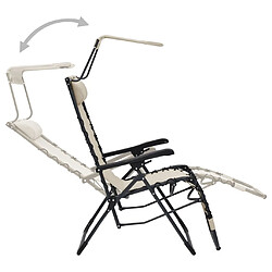 Avis vidaXL Chaise pliable de terrasse Textilène Crème