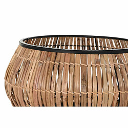 Avis Set de pots DKD Home Decor Noir Naturel Métal Rotin Carré Bali 50 x 50 x 25,4 cm (2 Unités)