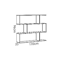 Vente-Unique Etagère basse TOMINI - 3 cases - Coloris : Blanc pas cher