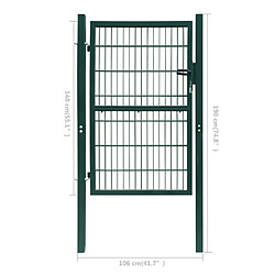 vidaXL Portillon 2D (simple) Vert 106x190 cm pas cher