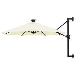 Maison Chic Parasol Jardin | Parasol mural avec mat métallique et LED 300 cm Sable - GKD35064