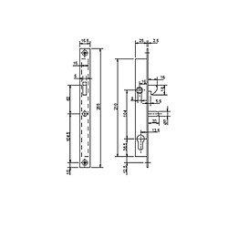 Serrure 1 point coffre 29/25 crochet - METALUX - F129250000