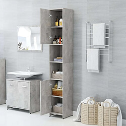 Avis Maison Chic Armoire de salle de bain,Meuble de rangement,Meuble haut Gris béton 30x30x183,5 cm Aggloméré -GKD429470