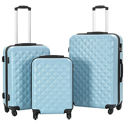 vidaXL Valise rigide 3 pcs Bleu ABS